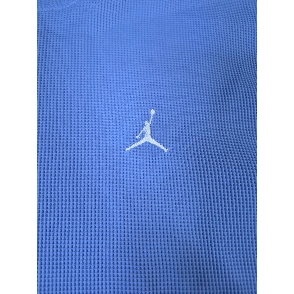 Air Jordan Waffle Knit Shirt Mens Size 2XL Light Blue Pullover Y2K Grail Nike - Picture 3 of 13